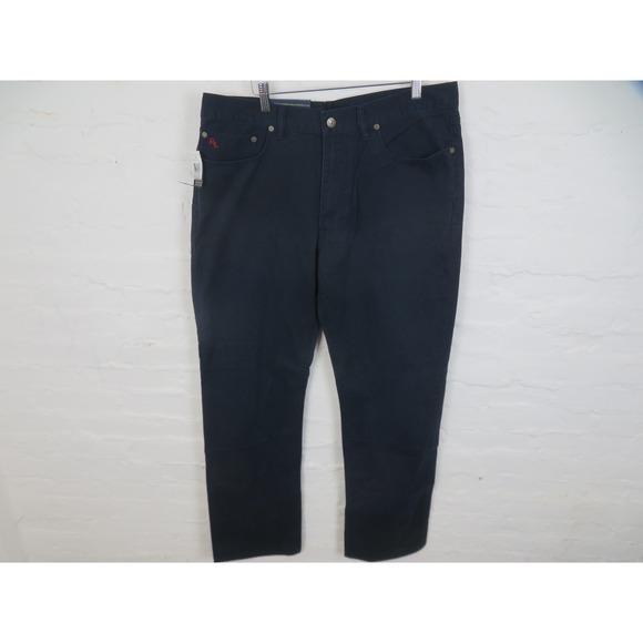 Polo Ralph Lauren Pants Mens 36x32 Navy Blue Straight Fit Chino Trouser Khaki